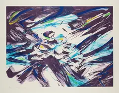 Entym by Karl Otto Götz, 1986, Farblithografie auf leichtem Karton, sold May 2025