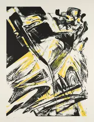 Kal 91 by Karl Otto Götz, 1990, Farblithografie auf BFK RIVES (Wasserzeichen), sold May 2025