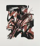 Karl Otto Götz, Telmon, 1994, Farblithografie auf Fabriano (Wasserzeichen)