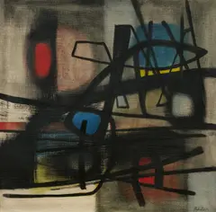 Fritz Winter, "Bewegung aus Weiss", 1952, Öl auf Rupfen