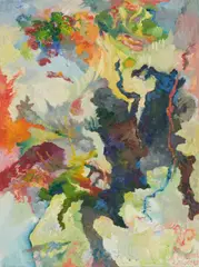 Bernard Schultze, "Tanz des Rinnsals", 1990, Öl auf Leinwand