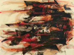 Peter Brüning, Ohne Titel, 1958, Öl auf Leinwand