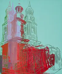 Andy Warhol, Hamburger Michel, 1980er, Farbserigrafie und Diamantenstaub über Acryl auf Leinwand