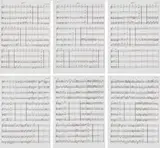 Hanne Darboven, Opus 26, 1989/90, Offsetlithografien auf gestrichenem (6 Blatt) bzw