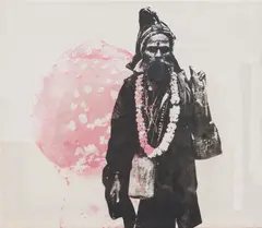 Walter Dahn, Holyman and Mushroom, 2005, Farbserigrafie auf Nessel