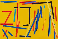 Imi Knoebel, Fishing  Yellow II E, 2007/09, Acryl auf Papierstreifen, collagiert