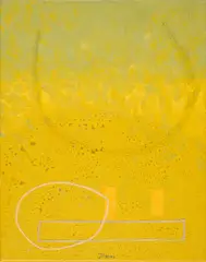 Ohne Titel by Jürgen Partenheimer, 1990, Mischtechnik, collagiert auf Leinwand, sold Jul 2025