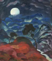 Gustav Wunderwald, Der Mond, Um 1918, Öl auf Leinwand