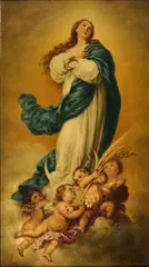 Philipp Ernst, Madonna mit Engeln nach Murillo, Öl auf Leinwand