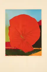 Rote Blume I by Max Ernst, 1960, Fotolithografie auf chamoisfarbenem Velin, sold Sep 2025