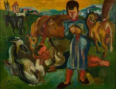 Henri Epstein, Hirten auf dem Feld, Wohl 1920er, Öl auf Leinwand