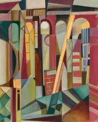 Walter Dexel, "Der große Viadukt", 1920, Öl auf Leinwand