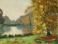 Walter Ophey, Schlossgarten, Öl auf Leinwand