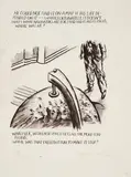 Raymond Pettibon, Ohne Titel (He could not), 2008, Ditone-Print auf leichtem Karton