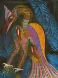 Chico (Francisco Domingos) da Silva, Vogel, 1972, Tempera auf Leinwand