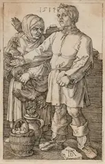 Der Marktbauer und sein Weib by Albrecht Durer, 1519, Kupferstich auf Papier, sold Nov 2025