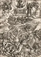 Albrecht Durer, Der Engelkampf, 1511, Holzschnitt auf Papier