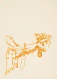 Joseph Beuys, Ohne Titel (Bienenkönigin) (Aus: Spur I), 1974, Farblithografie auf Bütten