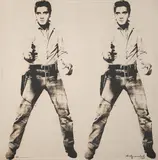 Andy Warhol, Elvis - Platin, Farbserigrafie auf Porzellanplatte, glasiert, in schwarzem Holzrahmen