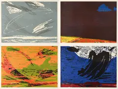 Bernd Zimmer, Ohne Titel (Jahreszeiten), 1992, Jeweils: Farbholzschnitt auf Bütten