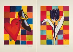 Elvira Bach, Konvolut von 2 Druckgrafiken, 1997, Jeweils: Farbaquatinta auf Bütten