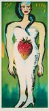 Elvira Bach, Ohne Titel (Frau mit Erdbeere), 2002, Farbradierung auf Bütten