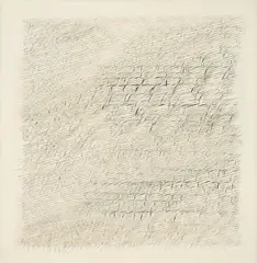 Milan Mölzer, Ohne Titel, 1975, Papier, geschnitten, auf Holzplatte. In Plexiglaskasten