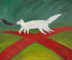 Ohne Titel by Leiko Ikemura, 1980, Öl auf Leinwand, sold Dec 2025