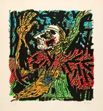 Jörg Immendorff, Mao-Tänzer, 1992, Farblinolschnitt auf leichtem Karton