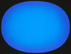 Rupprecht Geiger, Gerundetes Blau / 2x blau auf schwarz, 1972, Farbserigrafie auf leichtem Karton