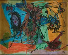 Hann Trier, "Gaukelei", 1954, Eitempera auf Leinwand