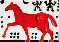 "Ich weiß nicht wie ein Pferd aussieht!" by A. R. Penck, Acryl auf Leinwand, sold Dec 2025