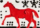 A. R. Penck, "Ich weiß nicht wie ein Pferd aussieht!", Acryl auf Leinwand