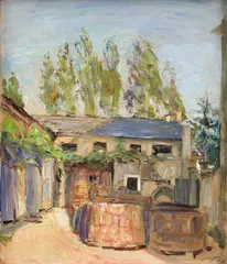 Max Slevogt, Hof mit Weinbütten, 1913, Öl auf Leinwand