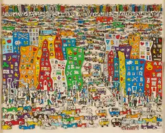 It's so hard to be a Saint in the City by James Rizzi, 1982, 3D-Farbserigrafie auf leichtem Karton, sold Sep 2025