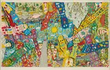 James Rizzi, Uptown - Eastside - Downtown - Westside, 1995, 3D-Farbserigrafie auf leichtem Karton