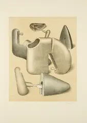 Konrad Klapheck, Der Harem, 1967/68, Farblithografie auf Büttenkarton
