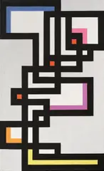 Walter Dexel, "Bandwerk II geschlossen", 1965, Öl auf Leinwand
