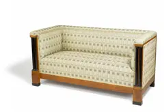 Joseph Maria Olbrich, Sofa, Um 1905, Wurzelmaser, Ahorn, Eschemaser furniert und eingelegt, tlw