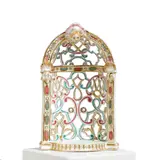 Modell einer Gartenlaube als Tischdekoration by Meissen, Um 1740, Porzellan, farbig staffiert, gold dekoriert, sold May 2025