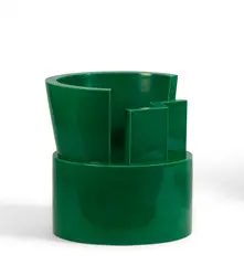 Schale 'Ninive' by Ettore Sottsass, Entwurf 1994. Nr. 3 von 24, Keramik, grasgrün glasiert, sold Nov 2025