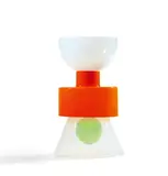 Großes Vasenobjekt "Nebulosa" by Ettore Sottsass, 1999. Nr. 90 von 99, Glas, milchig weiß, kräftig orange und Grün, sold May 2025