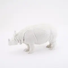 Nymphenburg, Rhinozeros 'Clara', 20. Jh, Weißporzellan, glasiert