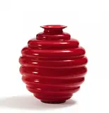 Napoleone Martinuzzi, Vase 'Deco', 2001, Opalino-Überfangglas mit opak weißer Schicht zwischen opaken und transparenten Rottönen