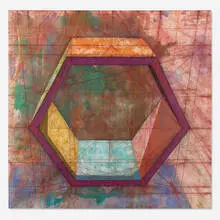 Ronald Davis, Hexagon Frame (from Snapline I Series), 1975, cel-vinyl acrylic and dry pigment on canvas