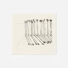 Palms by Wayne Thiebaud, 1965, etching on Rives BFK paper, sold Feb 2022