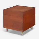 Hans J. Wegner, Cube bar, c. 1956, teak, brushed steel