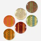 Eduardo Paolozzi, Variations on a Geometric Theme plates, set of six, c. 1970, porcelain, screenprint