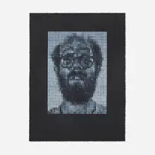 Chuck Close, Self-Portrait/Spitbite (White on Black), 1997, spitbite aquatint in colors