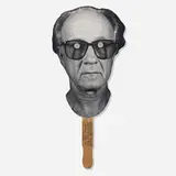 Ed Ruscha, Mask of the Face of Joe Goode, 1992, silver gelatin print mounted to board and paint stick